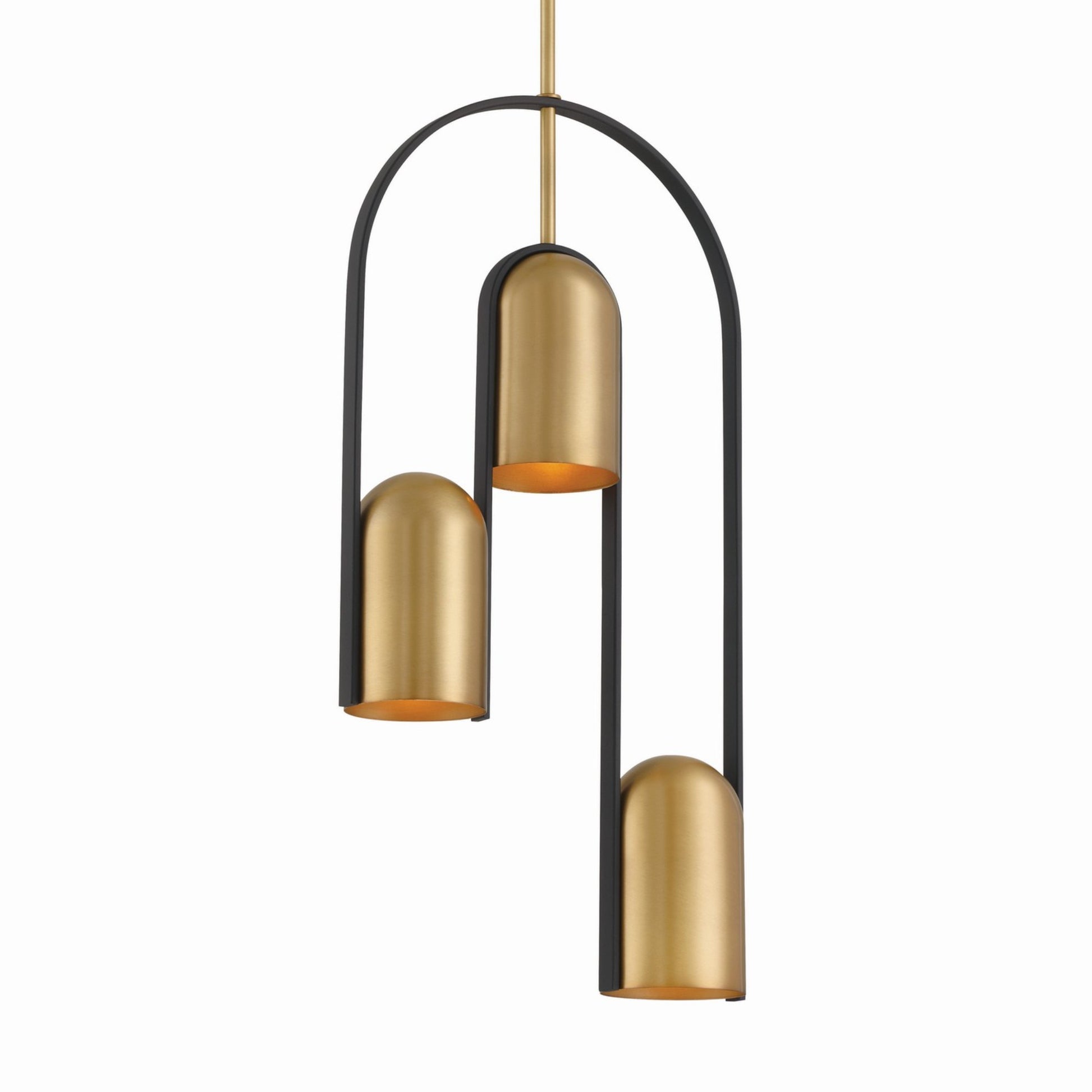 Cane 27" 3-Light Pendant, Legacy Brass & Sand Coal Finish - Bees Lighting