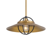 Newburie 12" Pendant, Legacy Brass & Dark Matte Black Finish - Bees Lighting