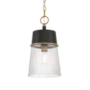 Stamford 9" Pendant, Legacy Brass & Dark Matte Black Finish - Bees Lighting