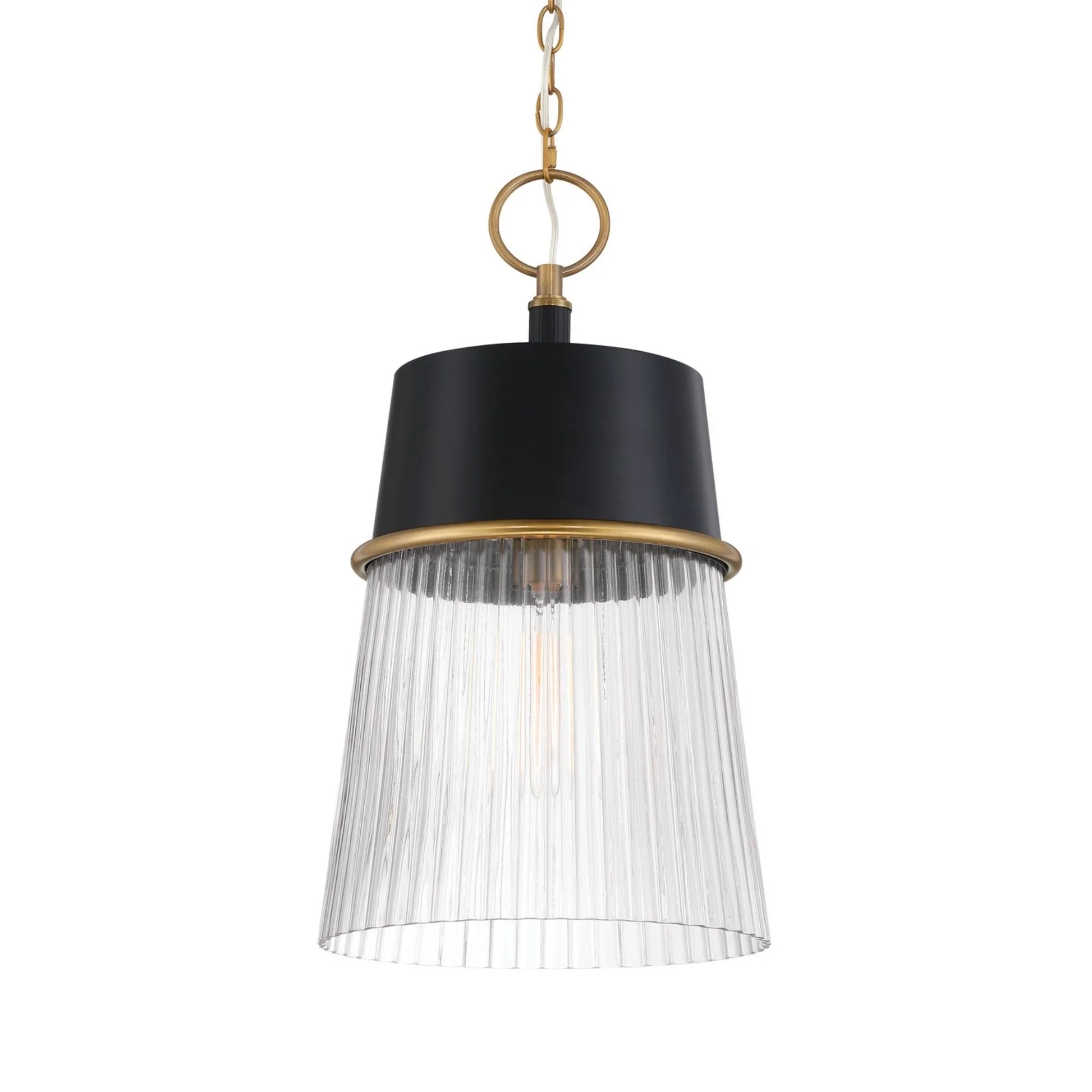 Stamford 13" Pendant, Legacy Brass & Dark Matte Black Finish - Bees Lighting
