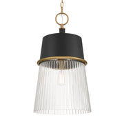 Stamford 15" Pendant, Legacy Brass & Dark Matte Black Finish - Bees Lighting