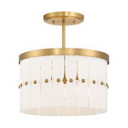 Coronelle 16" 3-Light Convertible Semi Flush/Pendant, Legacy Brass Finish - Bees Lighting