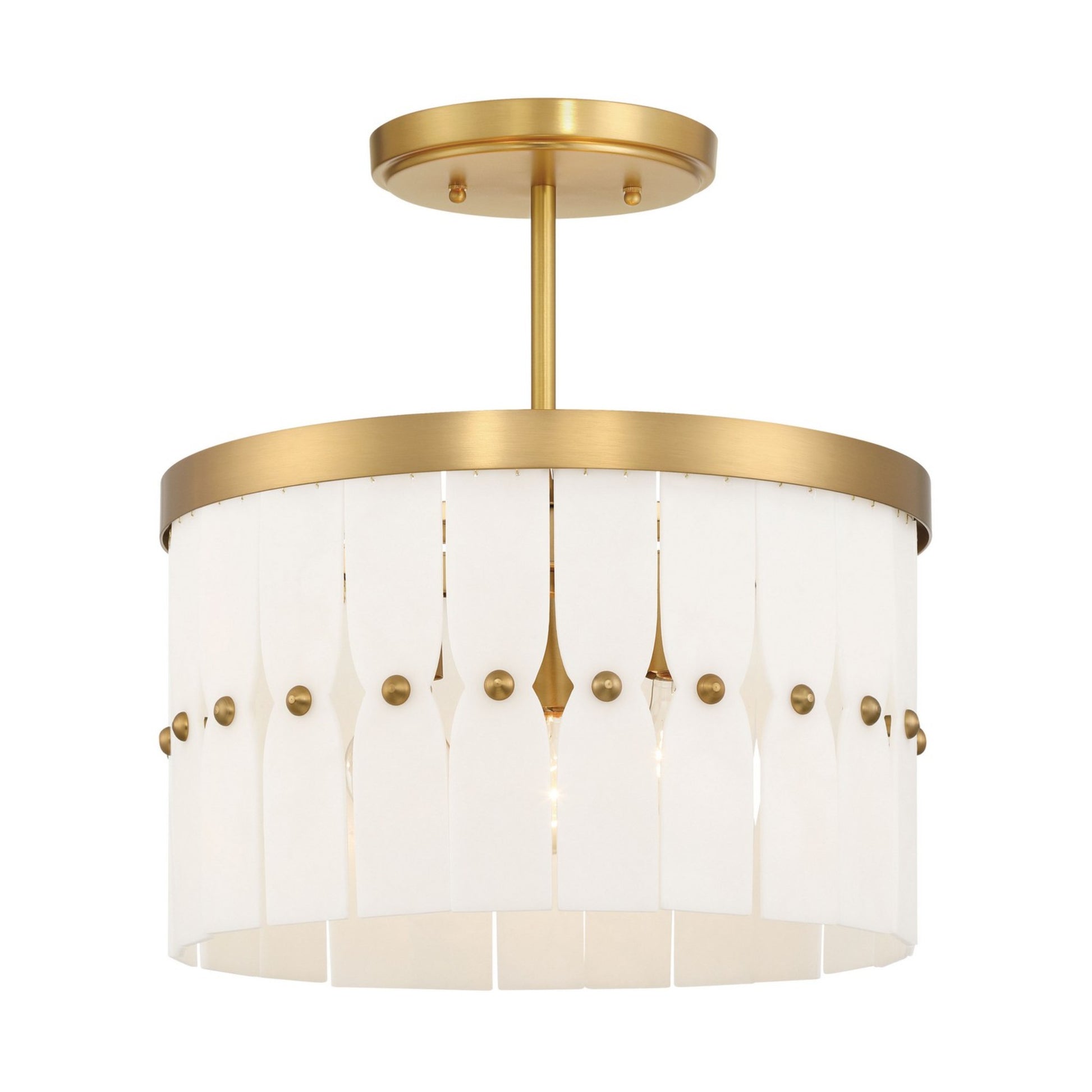 Coronelle 16" 3-Light Convertible Semi Flush/Pendant, Legacy Brass Finish - Bees Lighting