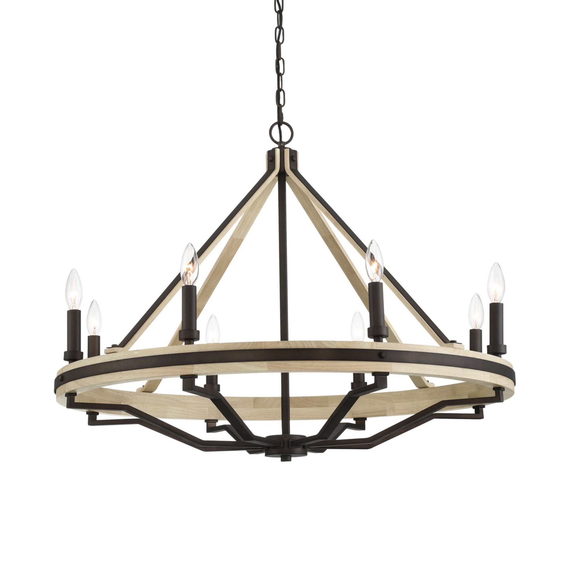 Sonoma 34" 8-Light Chandelier, Dark Bronze Finish - Bees Lighting