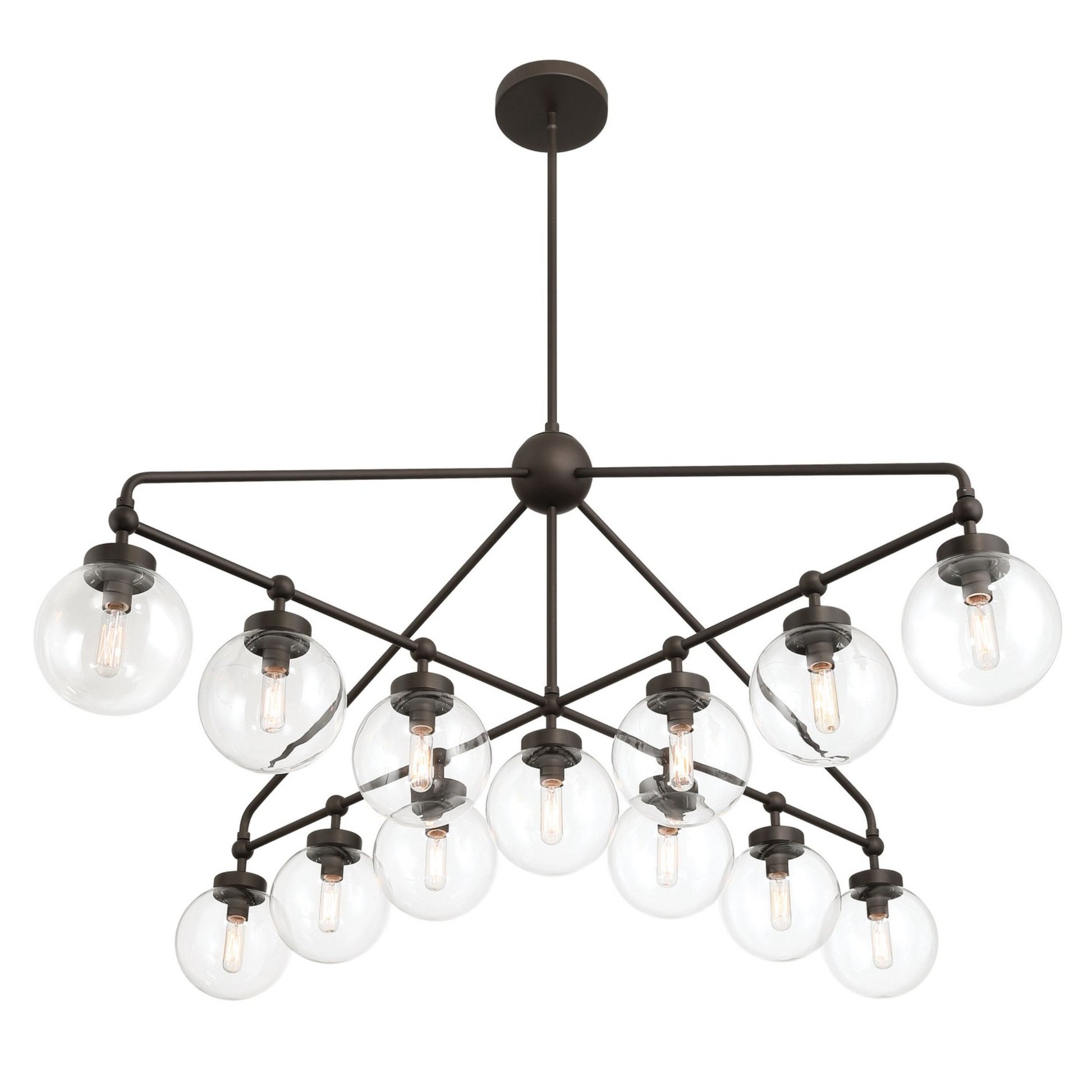 Stella 52" 13-Light Chandelier, Dark Bronze Finish - Bees Lighting