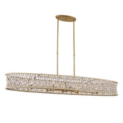 Horsmore 62" 8-Light Island Light, Legacy Brass Finish with Bleached Wooden Beads - Bees Lighting