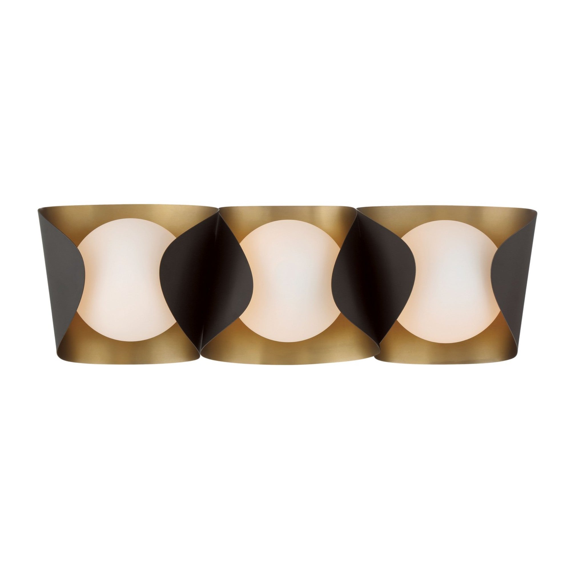 Flare 24" 3-Light Bath Vanity, Legacy Brass & Dark Bronze Finish - Bees Lighting
