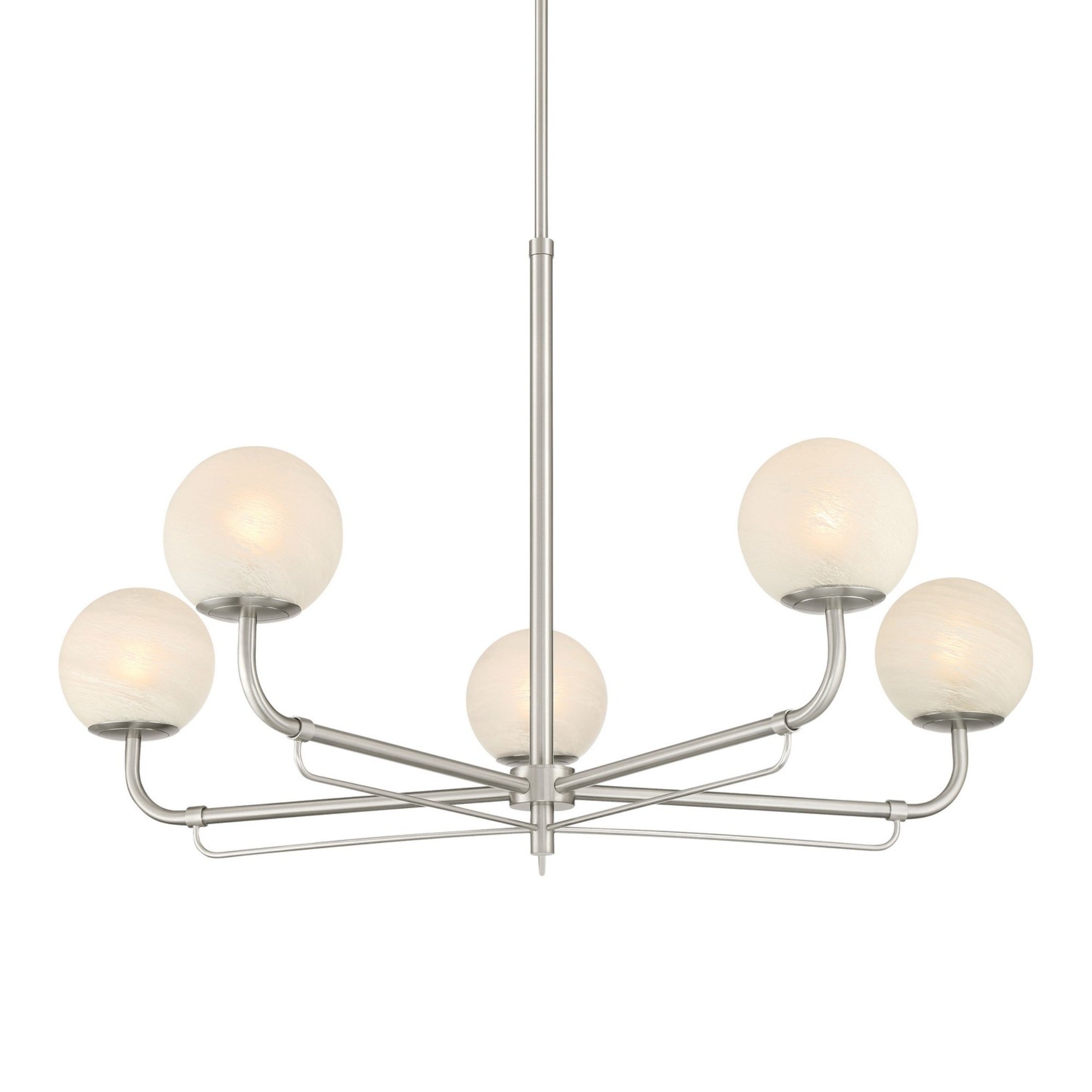 Whitehall 38" 5-Light Chandelier, Brushed Nickel Finish - Bees Lighting