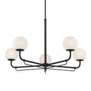 Whitehall 38" 5-Light Chandelier, Dark Matte Black Finish - Bees Lighting