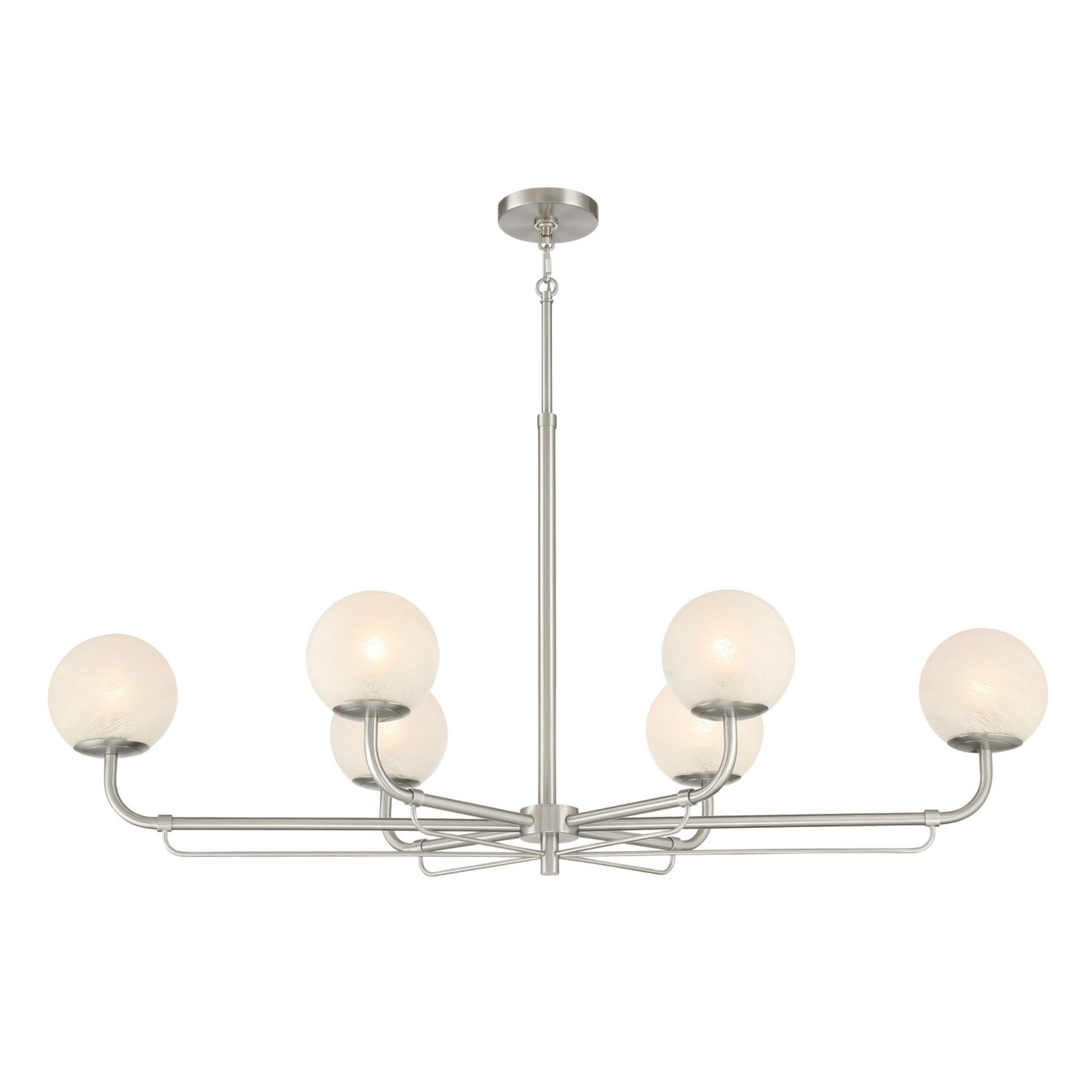 Whitehall 46" 6-Light Island Light, Brushed Nickel Finish - Bees Lighting