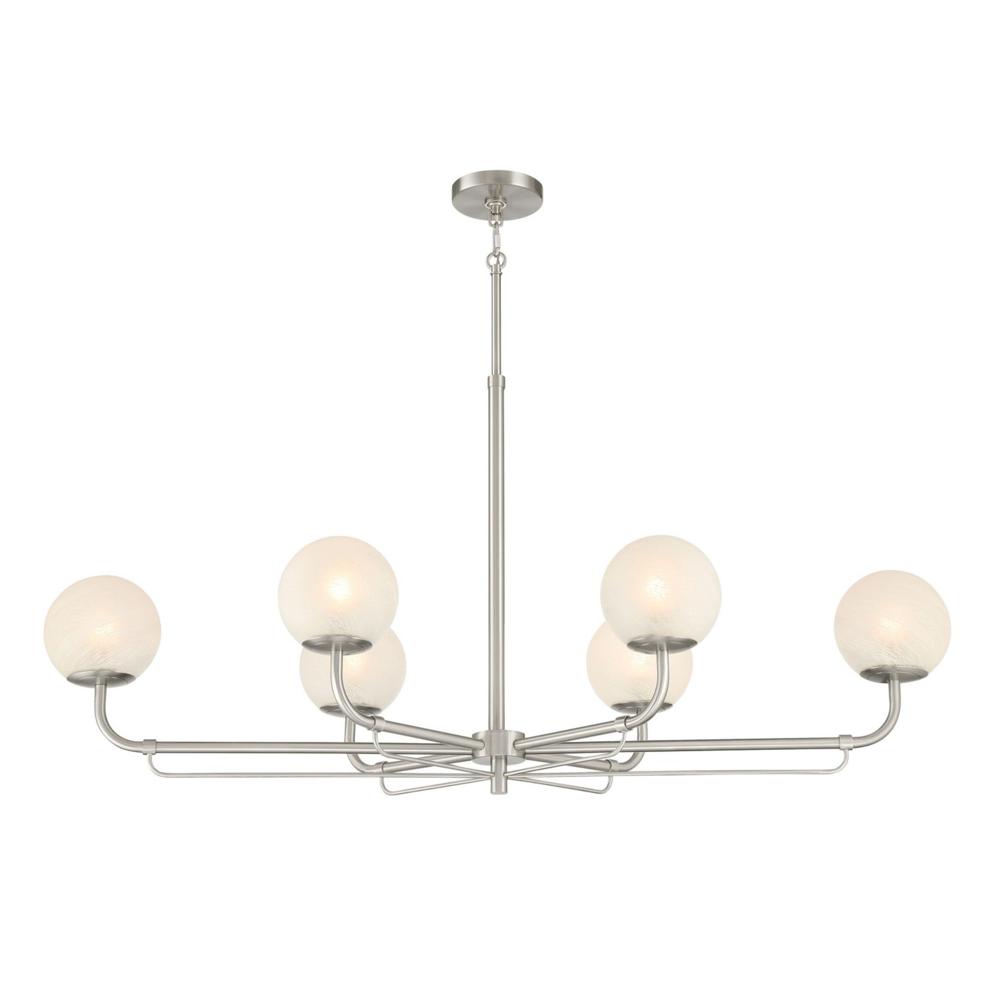 Whitehall 46" 6-Light Island Light, Brushed Nickel Finish - Bees Lighting