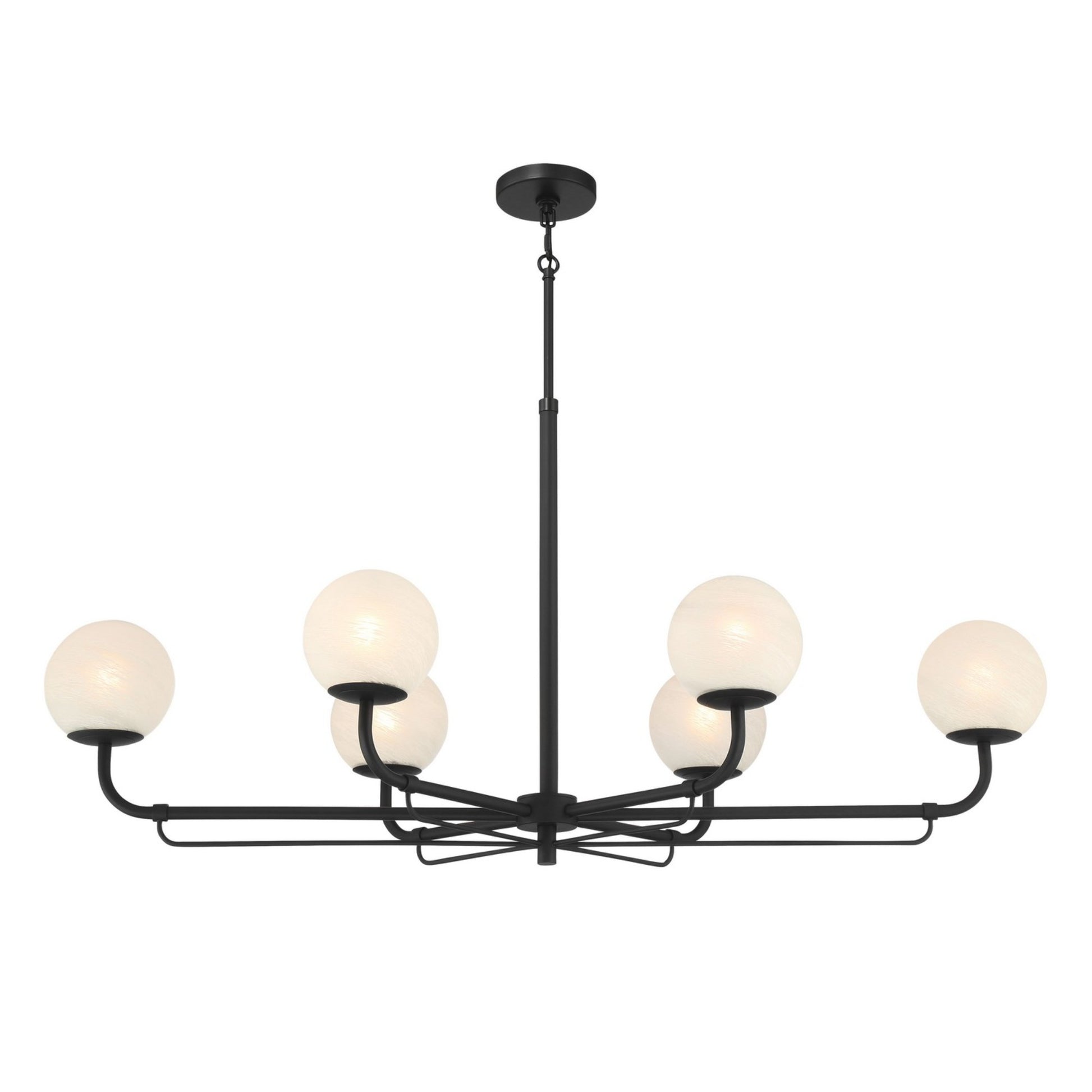 Whitehall 46" 6-Light Island Light, Dark Matte Black Finish - Bees Lighting