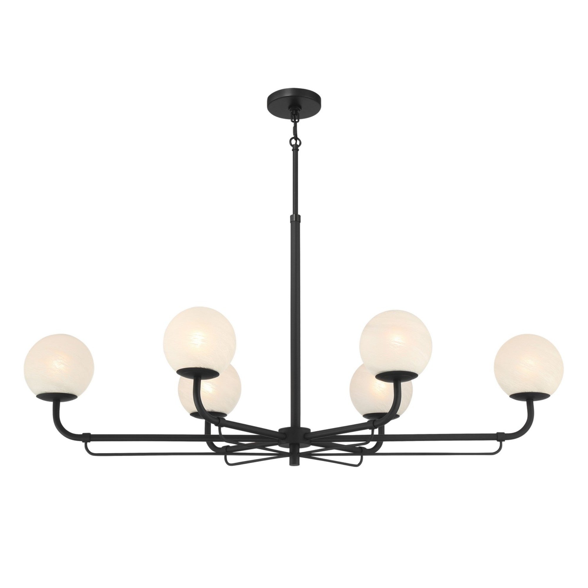 Whitehall 46" 6-Light Island Light, Dark Matte Black Finish - Bees Lighting