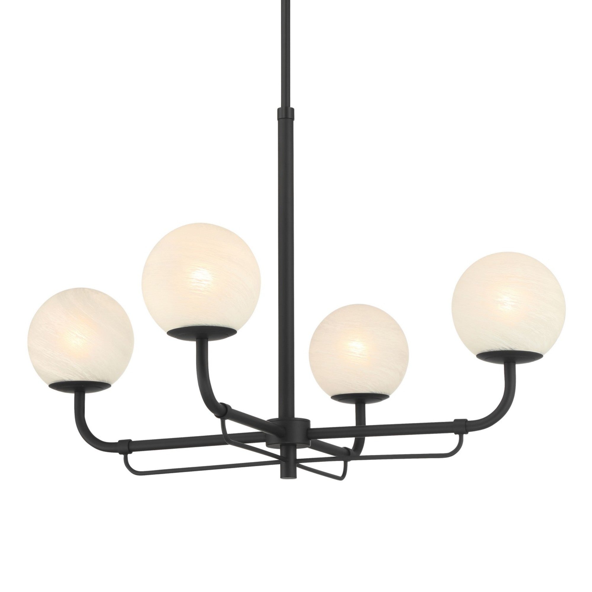Whitehall 30" 4-Light Chandelier, Dark Matte Black Finish - Bees Lighting