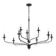 Velena 47" 9-Light Chandelier, Dark Matte Black Finish - Bees Lighting
