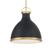 Lynk 17" Pendant, Legacy Brass & Matte Coal Finish - Bees Lighting