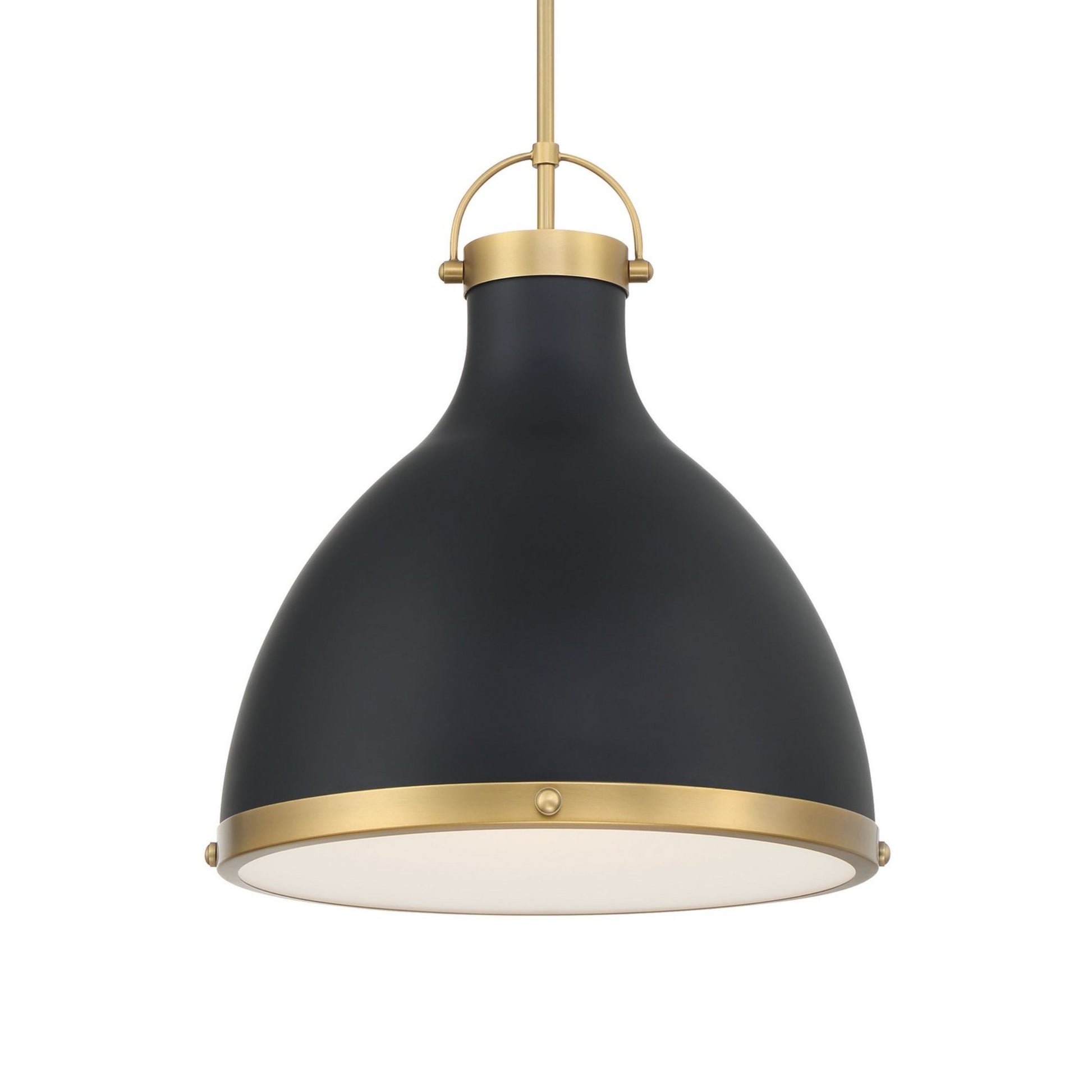 Lynk 17" Pendant, Legacy Brass & Matte Coal Finish - Bees Lighting