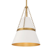 Springfield 18" Pendant, Legacy Brass & Off White Cream Finish - Bees Lighting