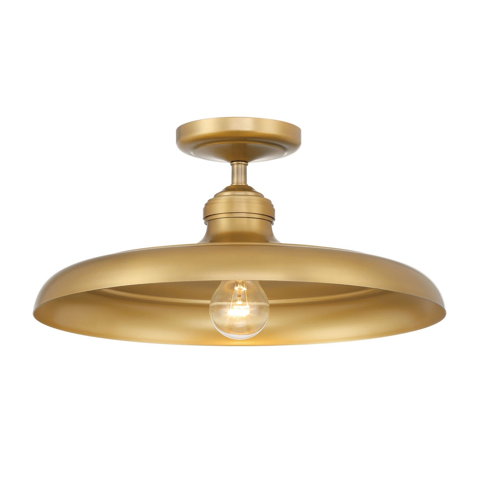 Crowne 16" Semi-Flush Mount, Legacy Brass Finish - Bees Lighting