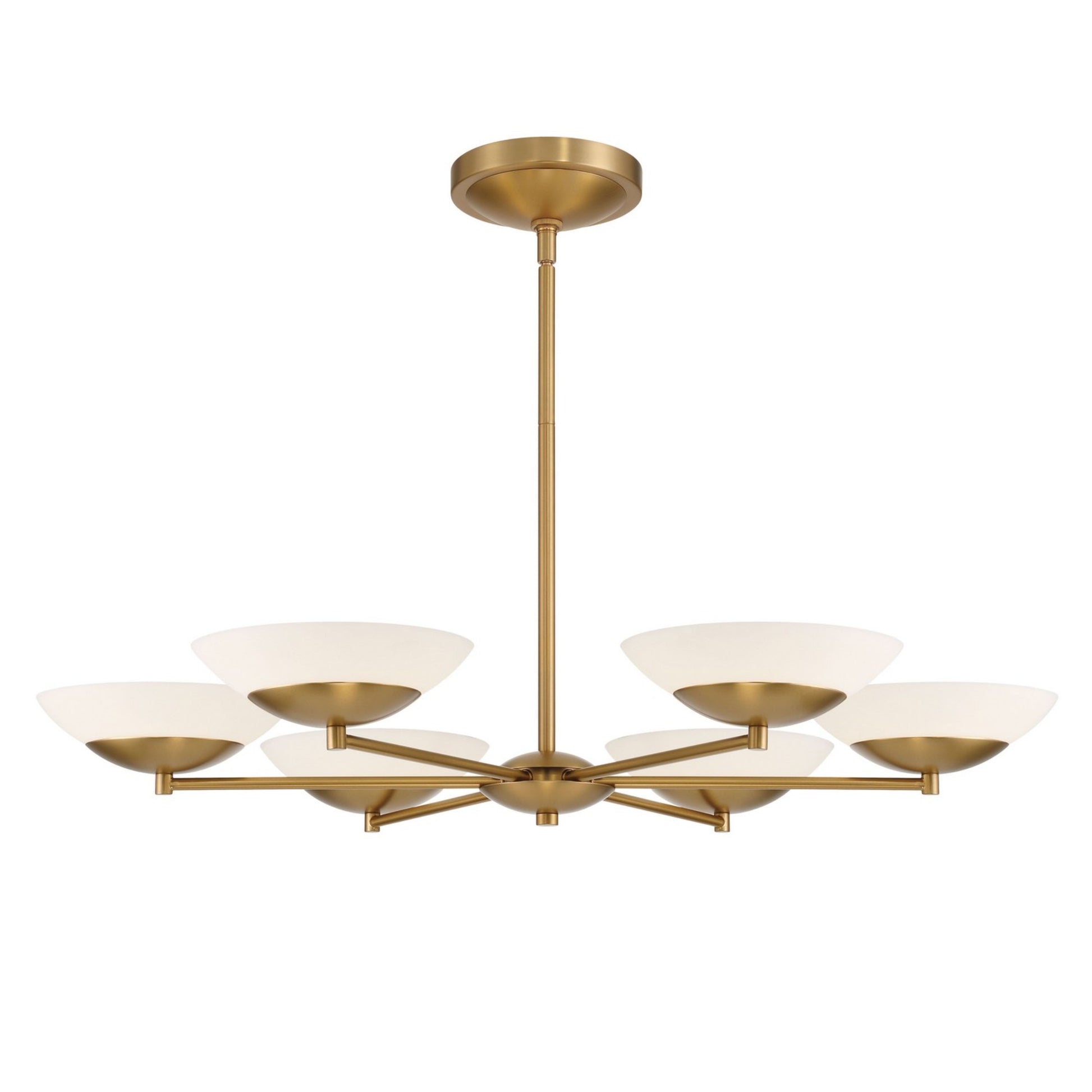 Solara 6-Light 36" LED Chandelier, Legacy Brass Finish - Bees Lighting