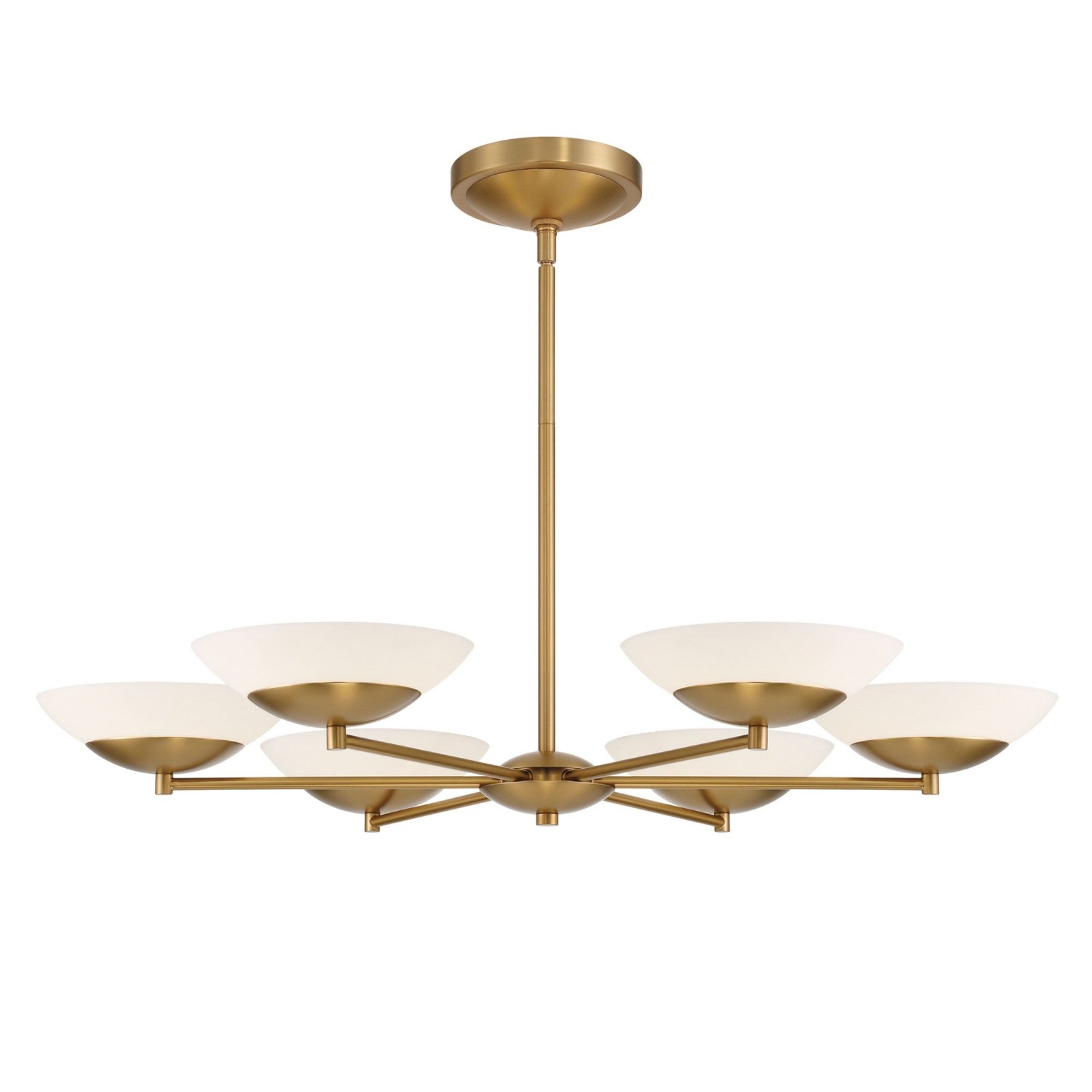 Solara 6-Light 36" LED Chandelier, Legacy Brass Finish - Bees Lighting