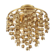 Ashgrove 21" 6-Light Semi-Flush Mount, Legacy Brass Finish - Bees Lighting