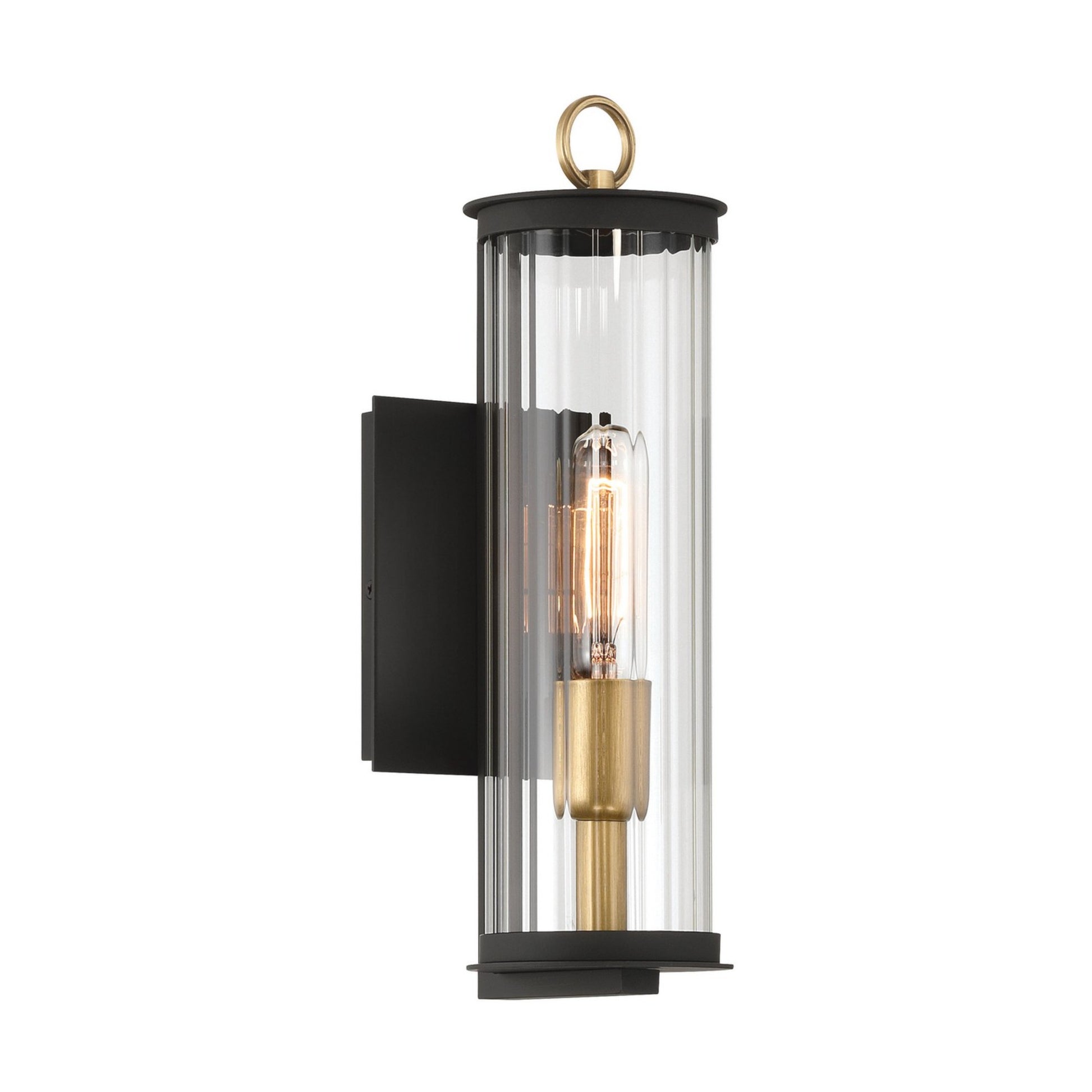 Cara 14" Outdoor Wall Sconce, Legacy Brass & Black Finish - Bees Lighting