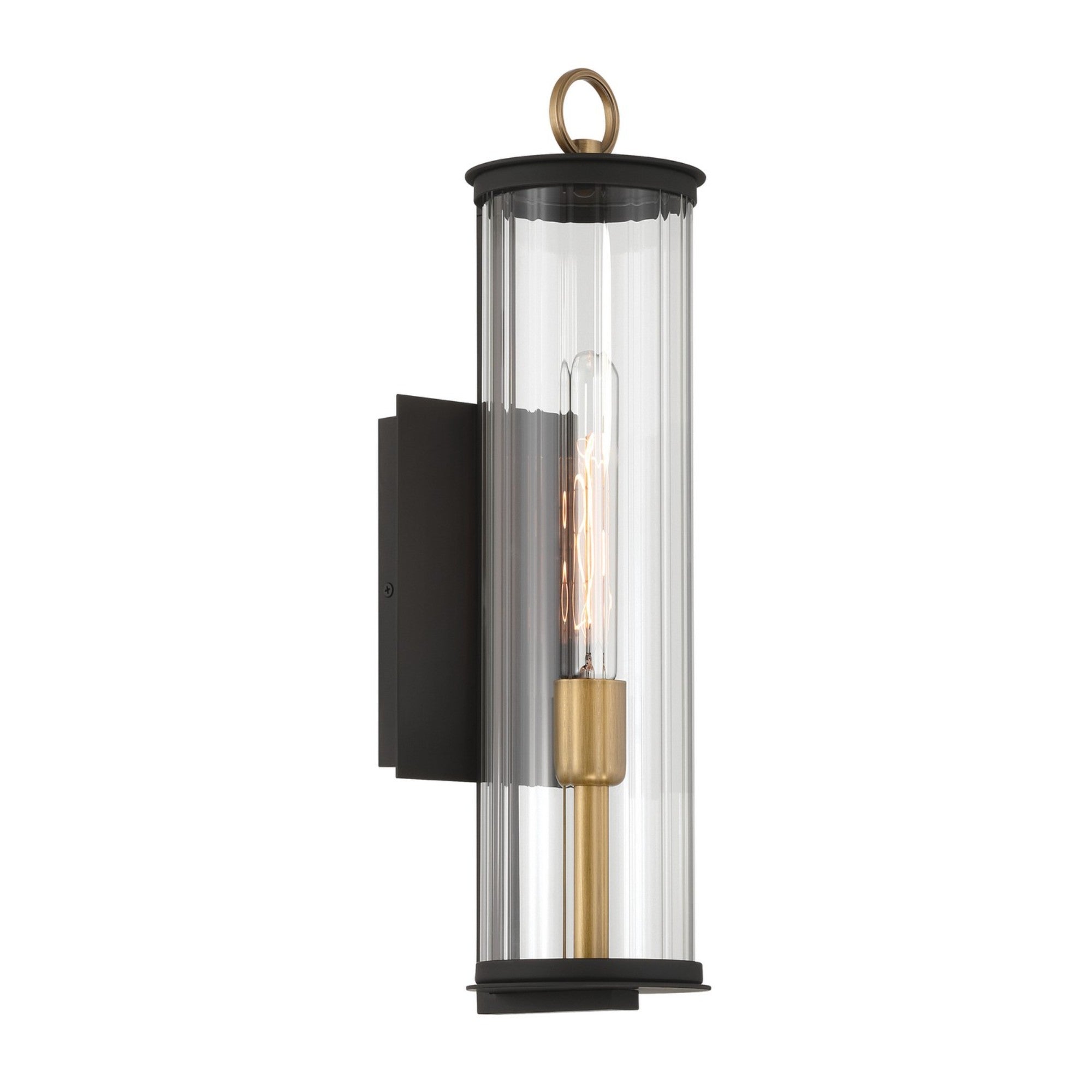 Cara 19" Outdoor Wall Sconce, Legacy Brass & Black Finish - Bees Lighting