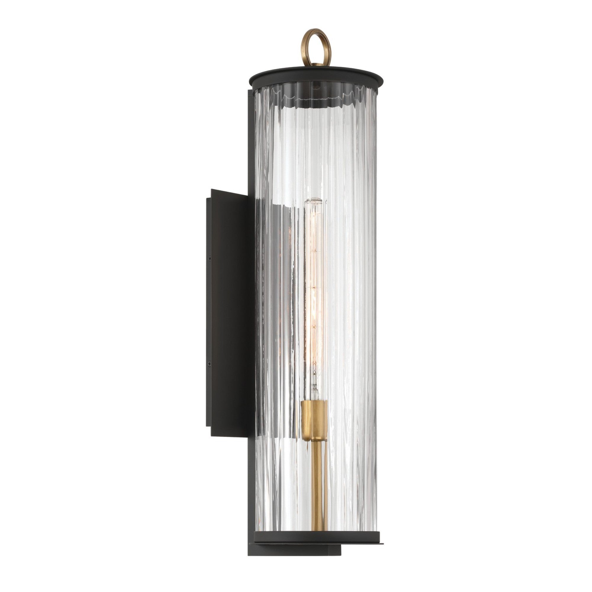 Cara 28" Outdoor Wall Sconce, Legacy Brass & Black Finish - Bees Lighting