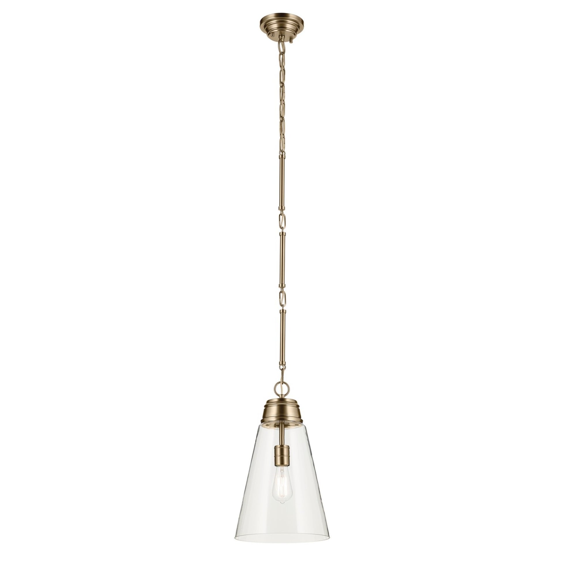 Marsailli 12" Pendant, Champagne Bronze Finish, Clear Glass - Bees Lighting