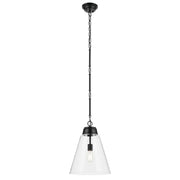 Marsailli 16" Pendant, Black Finish, Clear Glass - Bees Lighting