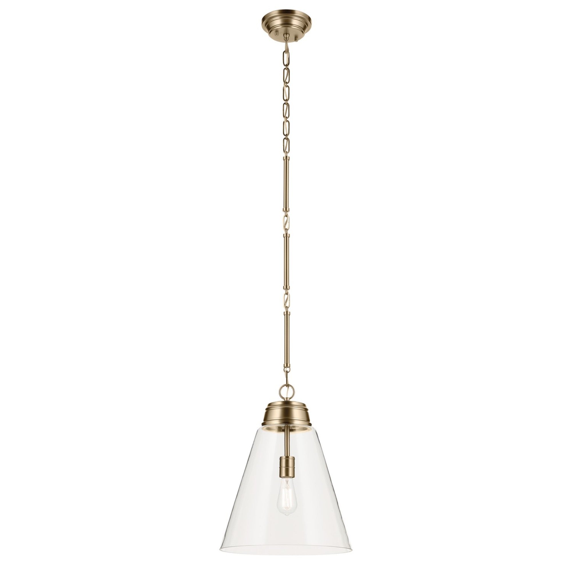 Marsailli 16" Pendant, Champagne Bronze Finish, Clear Glass - Bees Lighting