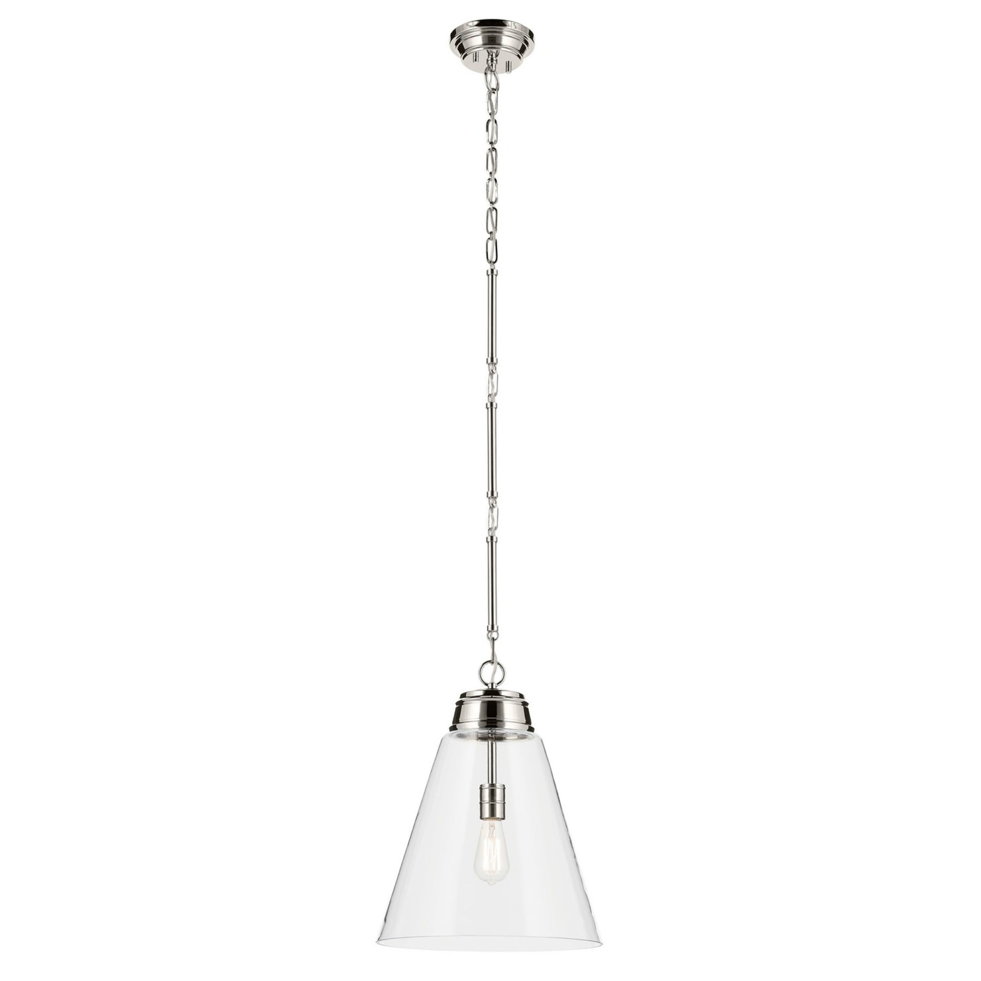 Marsailli 16" Pendant, Polished Nickel Finish, Clear Glass - Bees Lighting