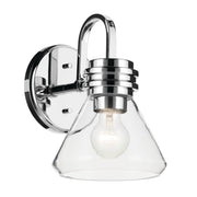 Farum 7" Wall Sconce, Chrome Finish, Clear Glass Cone Shade - Bees Lighting