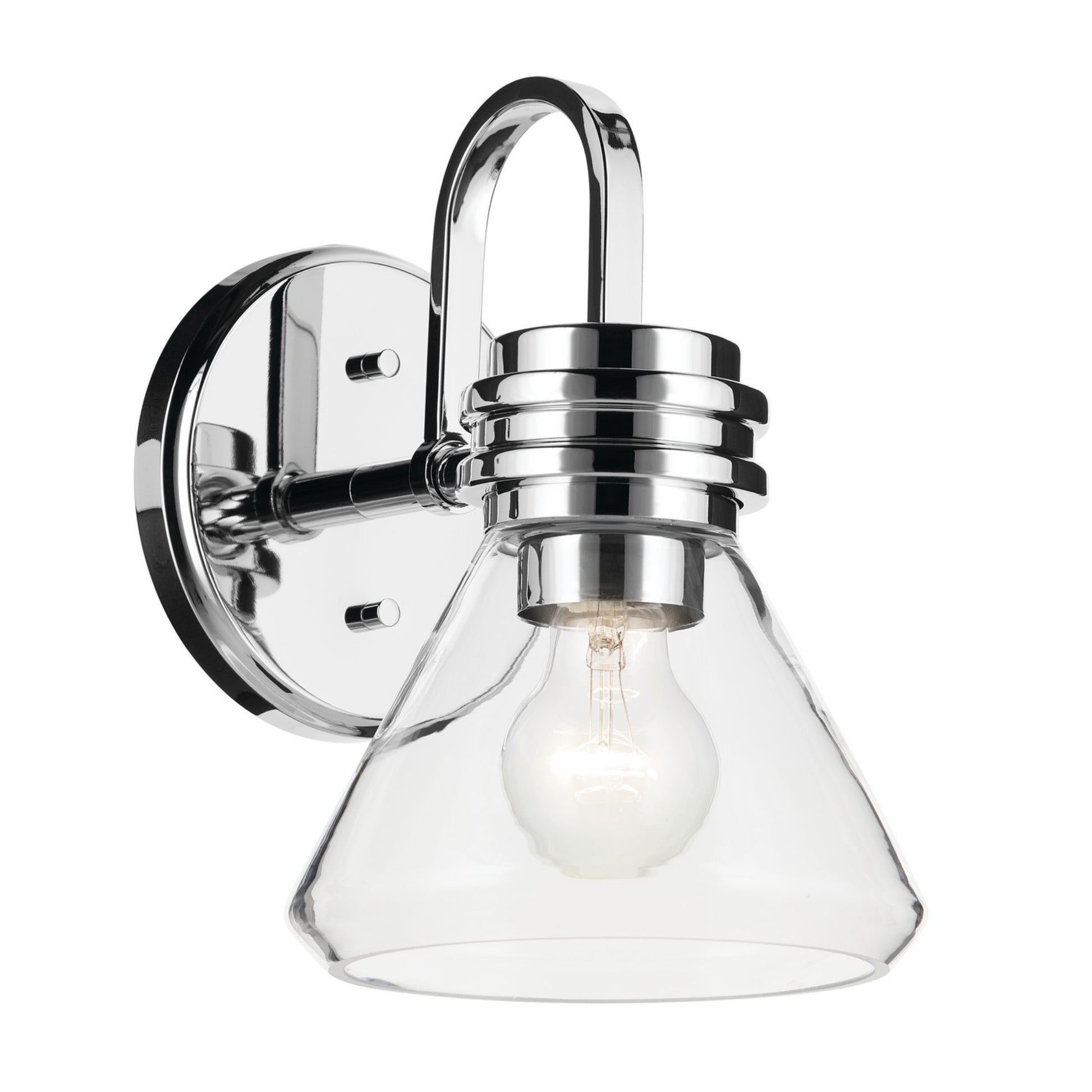 Farum 7" Wall Sconce, Chrome Finish, Clear Glass Cone Shade - Bees Lighting