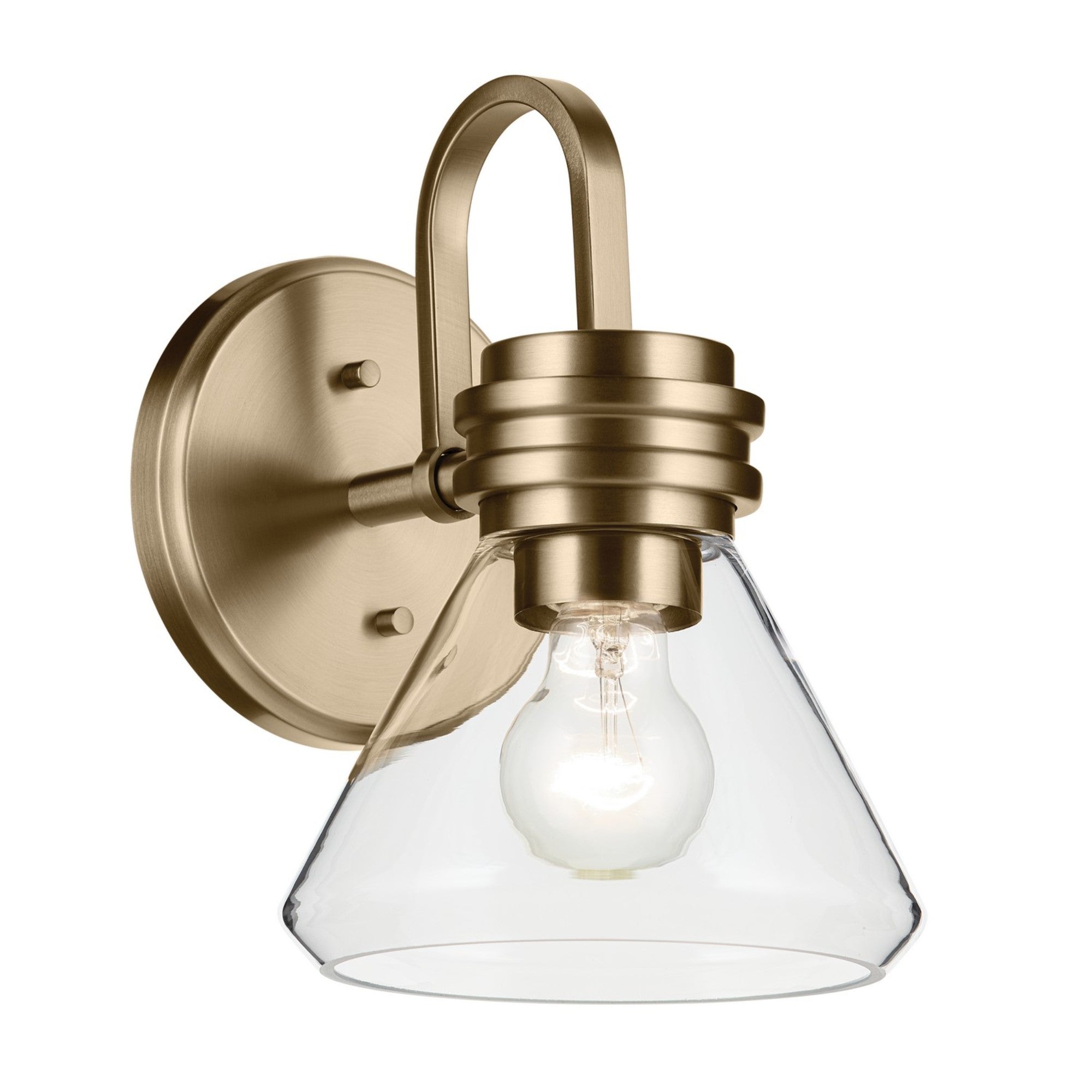 Farum 7" Wall Sconce, Champagne Bronze Finish, Clear Glass Cone Shade - Bees Lighting