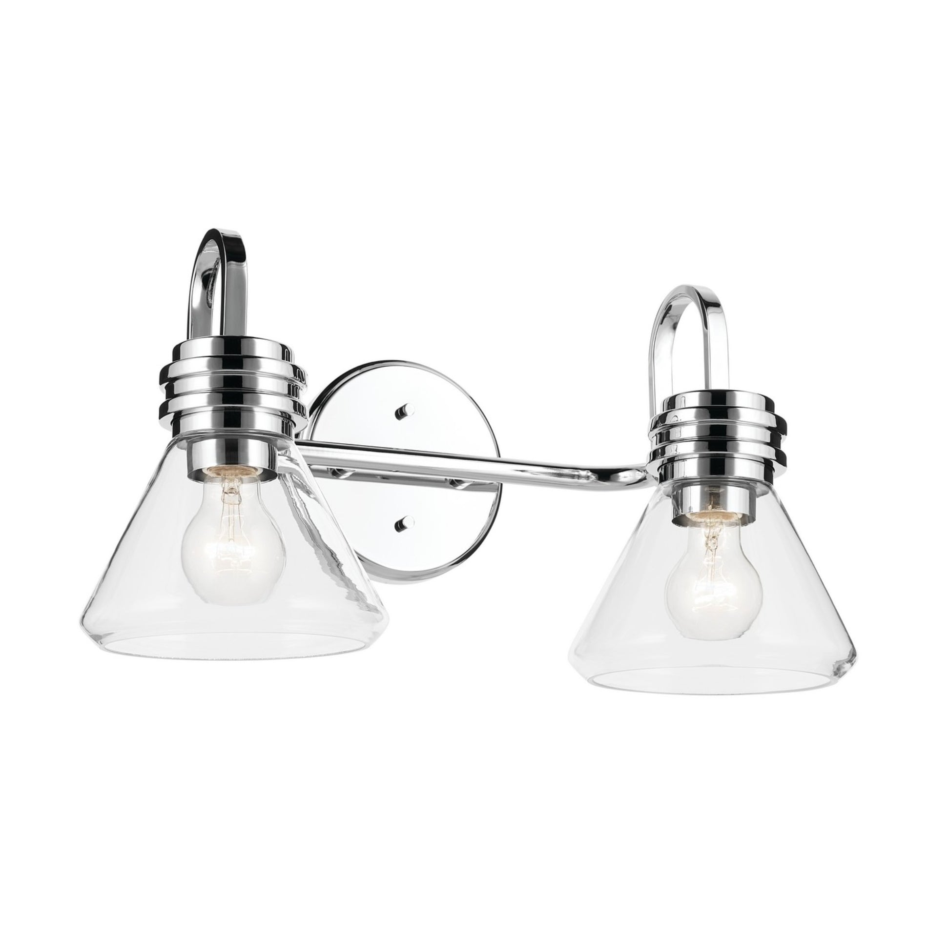 Farum 19" 2-Light Bath Vanity Light, Chrome Finish, Clear Glass - Bees Lighting