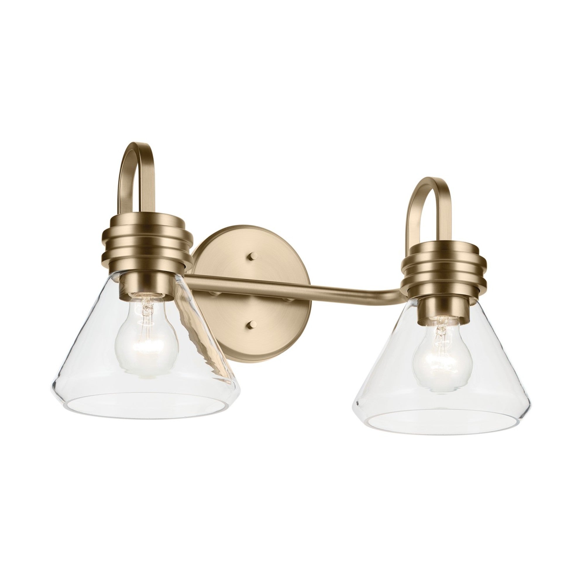 Farum 19" 2-Light Bath Vanity Light, Champagne Bronze Finish, Clear Glass - Bees Lighting