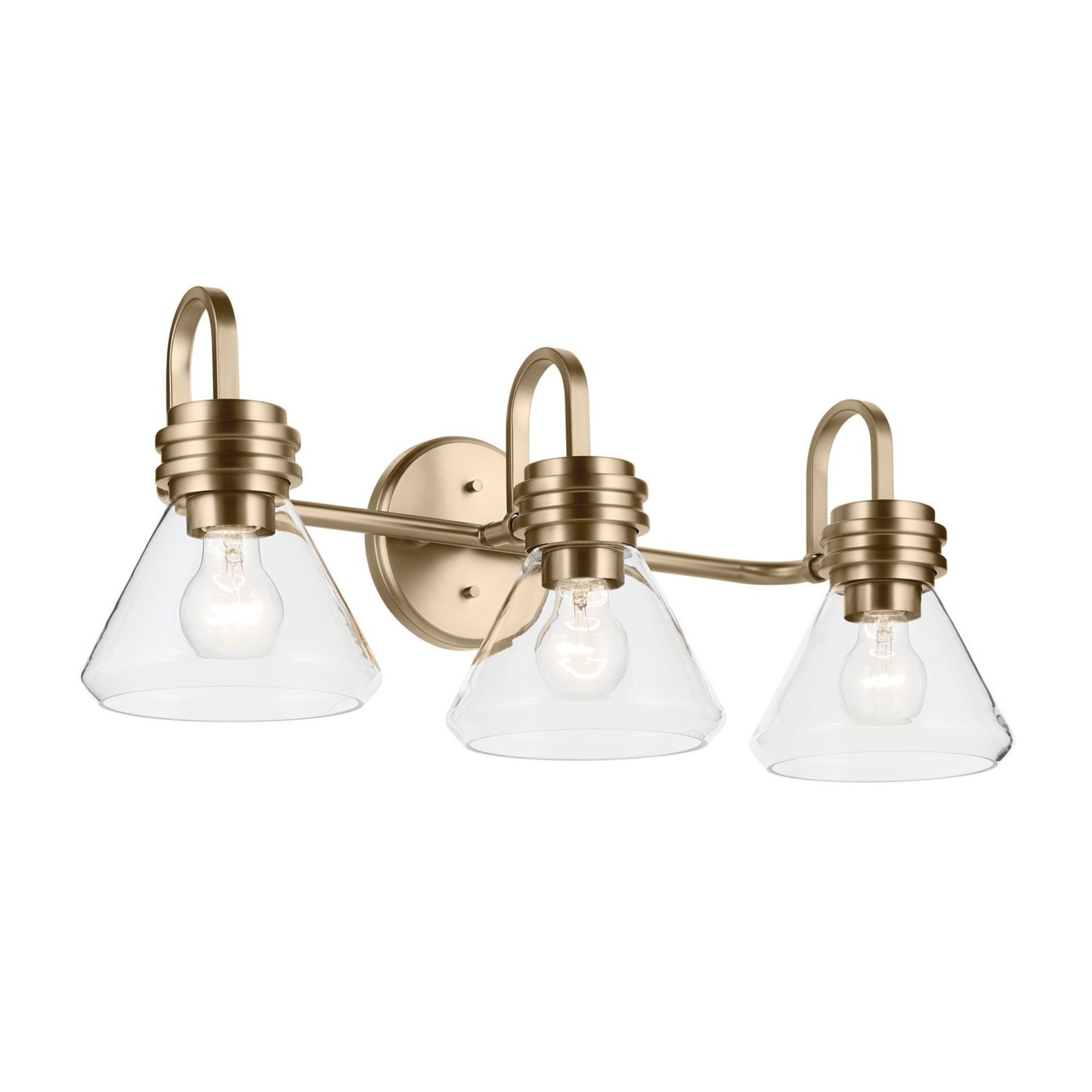 Farum 26" 3-Light Bath Vanity Light, Champagne Bronze Finish, Clear Glass - Bees Lighting