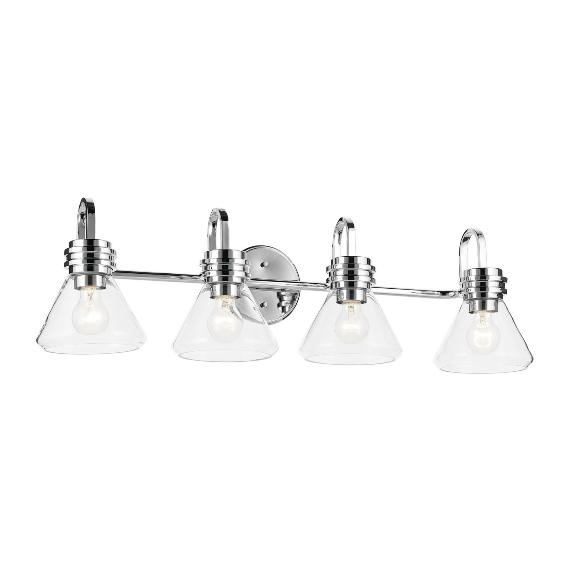 Farum 34" 4-Light Bath Vanity Light, Chrome Finish, Clear Glass - Bees Lighting