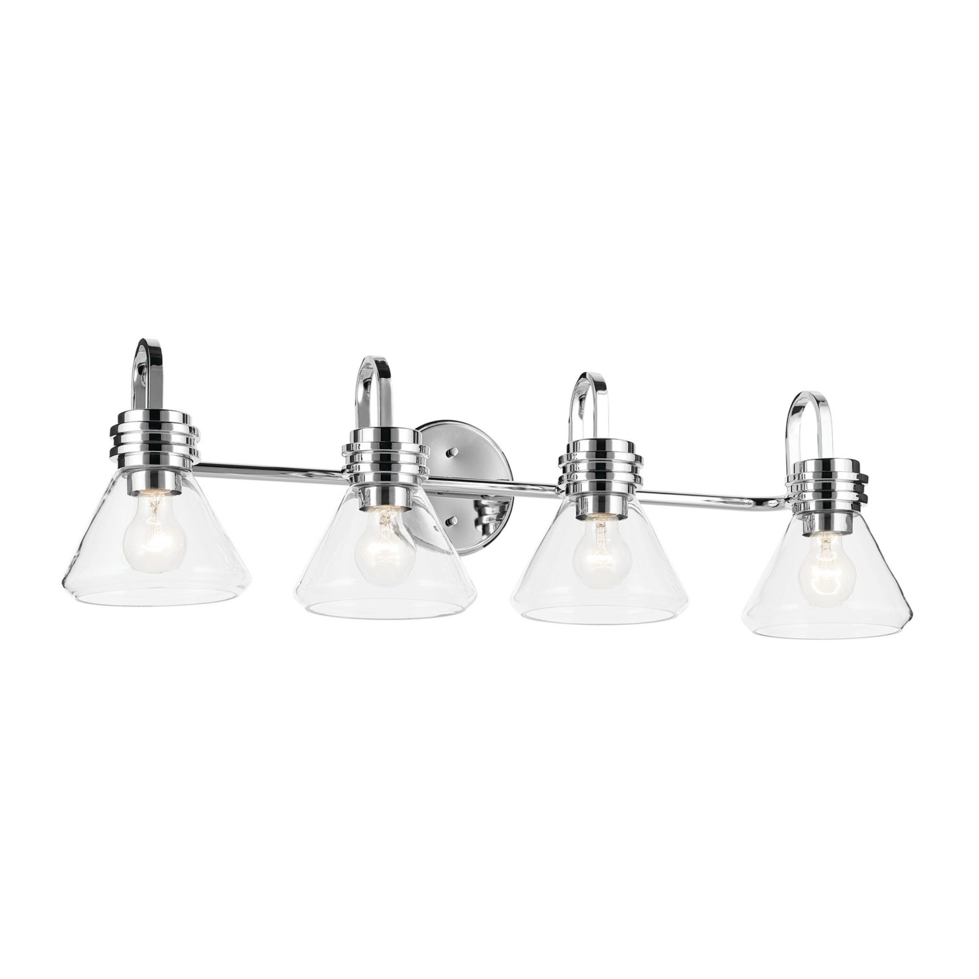 Farum 34" 4-Light Bath Vanity Light, Chrome Finish, Clear Glass - Bees Lighting