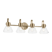 Farum 34" 4-Light Bath Vanity Light, Champagne Bronze Finish, Clear Glass - Bees Lighting