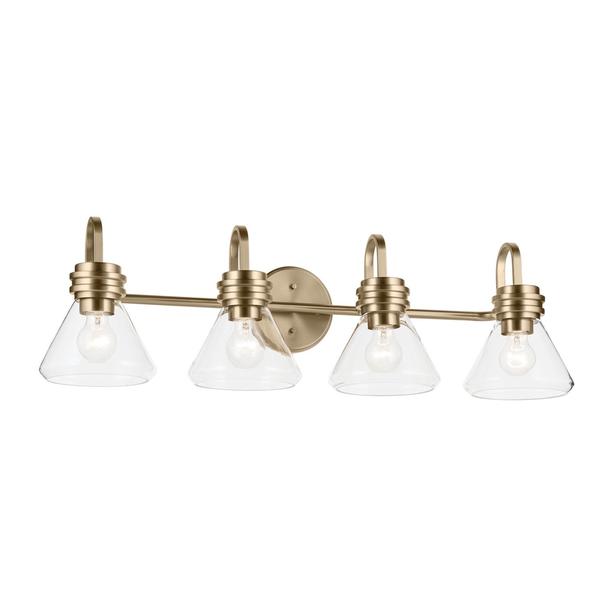Farum 34" 4-Light Bath Vanity Light, Champagne Bronze Finish, Clear Glass - Bees Lighting