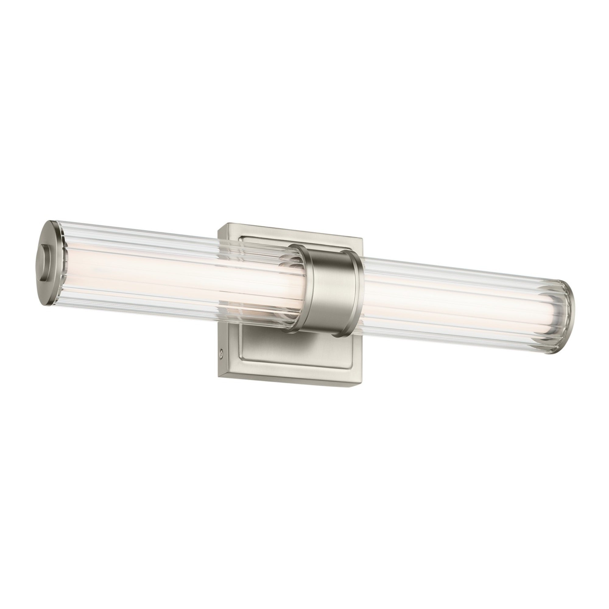 Laurene 19" LED Linear Bath Vanity, Brushed Nickel Finish, Fluted Glass - Bees Lighting