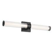 Laurene 27" LED Linear Bath Vanity, Black Finish, Fluted Glass - Bees Lighting