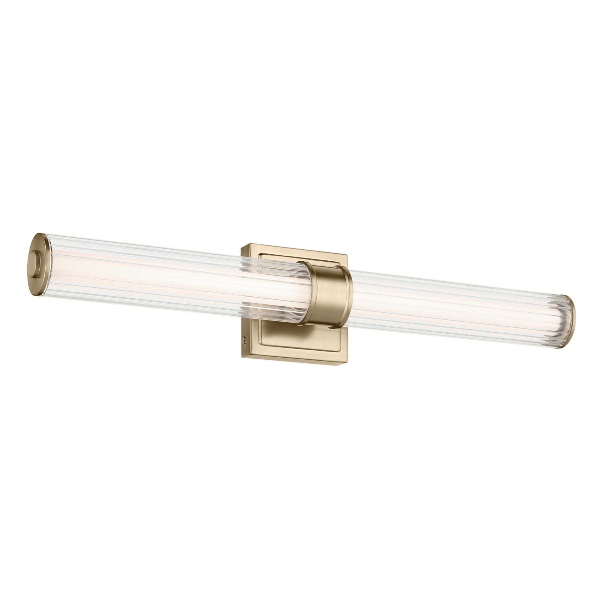 Laurene 27" LED Linear Bath Vanity, Champagne Bronze Finish, Fluted Glass - Bees Lighting