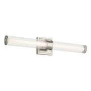 Laurene 27" LED Linear Bath Vanity, Brushed Nickel Finish, Fluted Glass - Bees Lighting