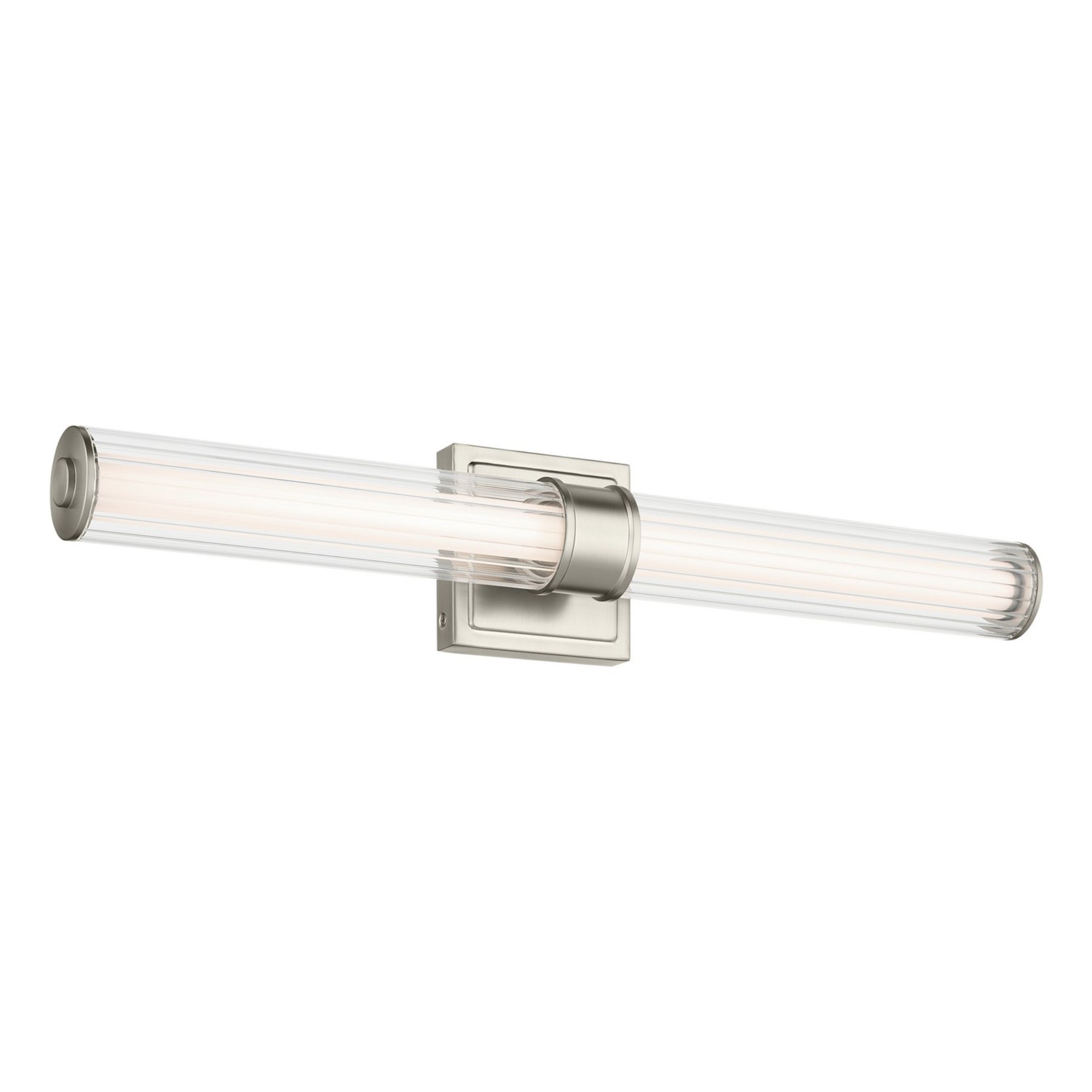 Laurene 27" LED Linear Bath Vanity, Brushed Nickel Finish, Fluted Glass - Bees Lighting
