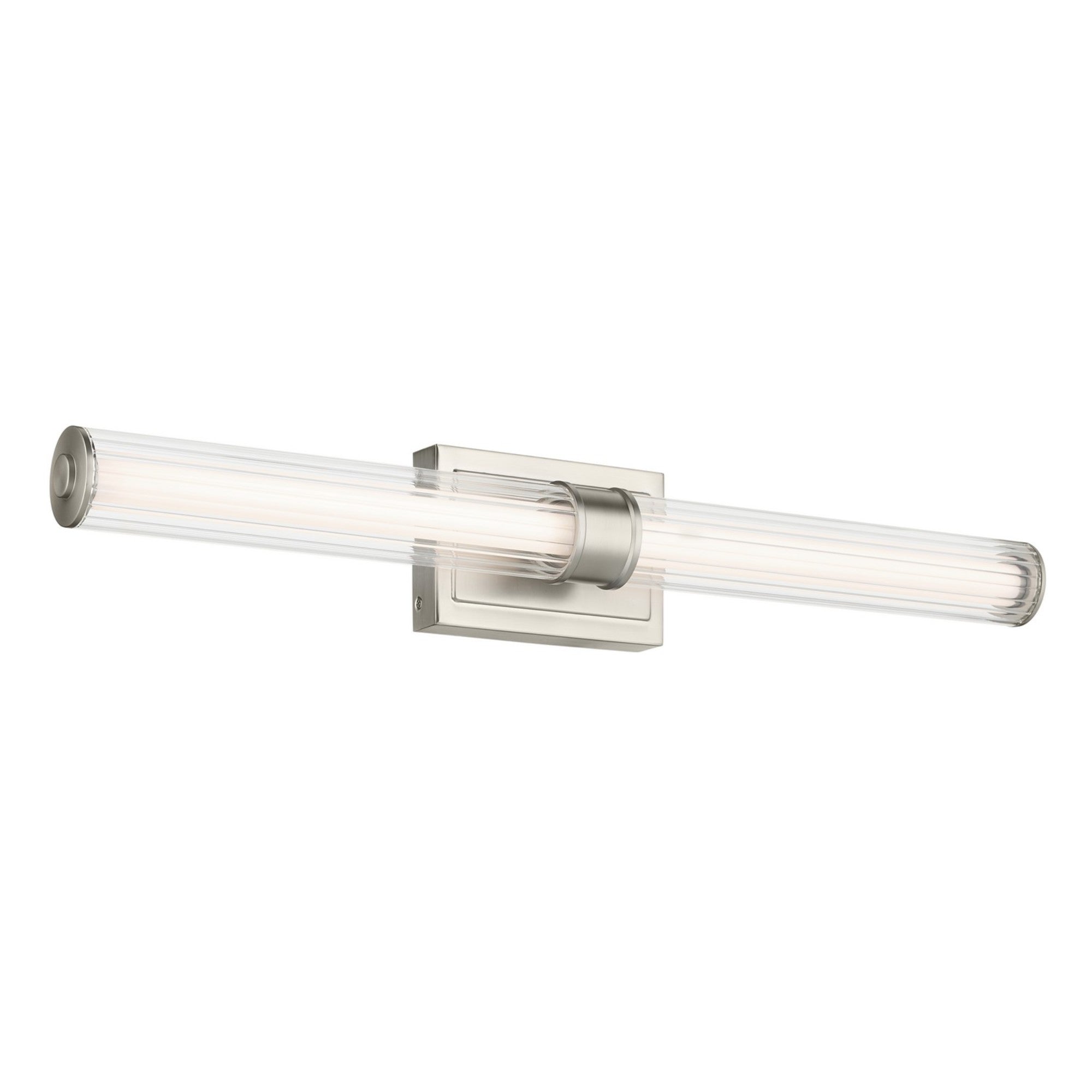 Laurene 31" LED Linear Bath Vanity, Brushed Nickel Finish, Fluted Glass - Bees Lighting