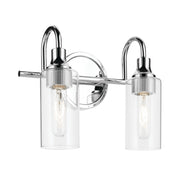 Kavi 13" 2-Light Bath Vanity Light, Chrome Finish - Bees Lighting
